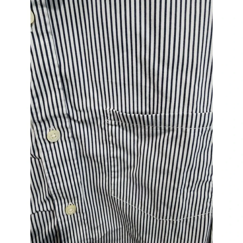 BANANA REPUBLIC Soft Wash Tailored Slim Fit Blue/White BUTTON-UP Shirt XL